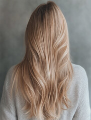 Naklejka premium Beautiful blond hair woman. Back of girl with Healthy hair.