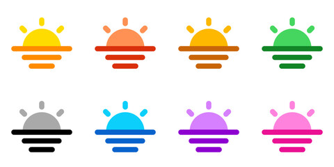 Editable vector sunset icon. Part of a big icon set family. Perfect for web and app interfaces, presentations, infographics, etc