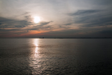 Sunlight shines down on the sea surface.