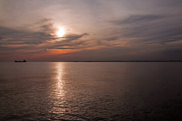 Sunlight shines down on the sea surface.