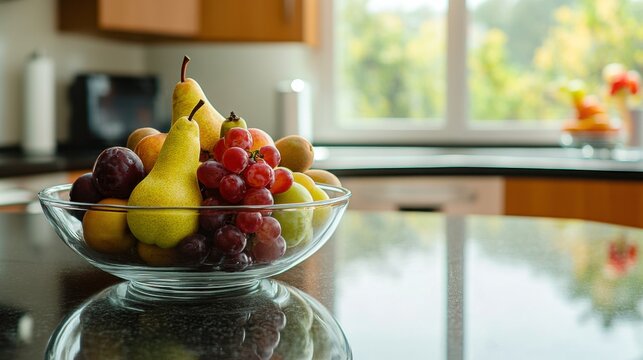 Fresh Fruit Bowl on Kitchen Island