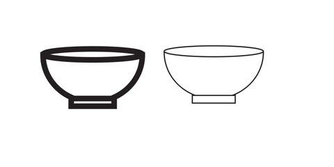 Print Soup bowl meal vector icon set