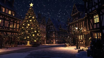 Obraz premium Elegant Christmas Decor with Stars, Gifts, and Holiday Sparkle