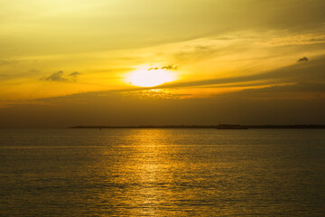 Sunlight shines down on the sea surface.