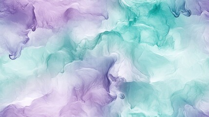 Seamless abstract pattern of blurred liquid gradients in mint green lavender and violet tones perfect for wallpaper and design projects