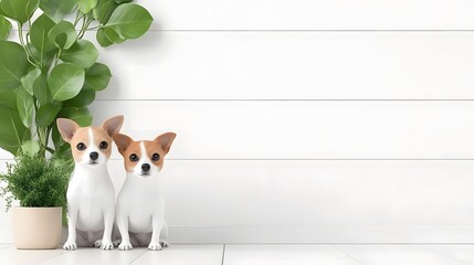 Dog and cat portraits with the message of spay awareness, modern poster concept, 3D rendering