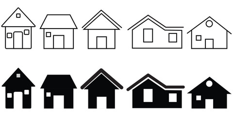 Fototapeta premium home icon set. House icons. home vector icon eps 10. 