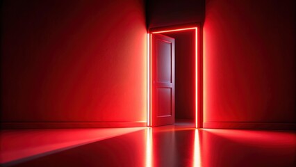Door opening in red lights for graphic effects, red, door, opening, lights, graphic, effects, background, abstract