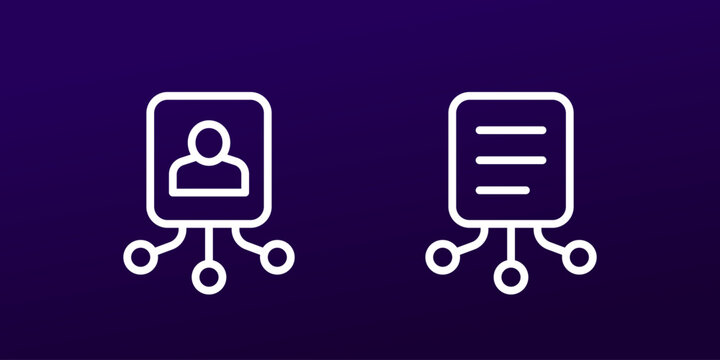 collect user data line icons, vector design