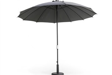 Obraz premium Black patio umbrella isolated on white with copy space