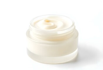 Jar of body care cream isolated on white
