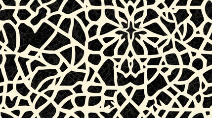 Obraz premium Geometric seamless pattern design featuring intricate lines and motifs for fabric or wallpaper applications