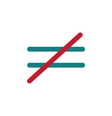 Print Not equal to vector icons