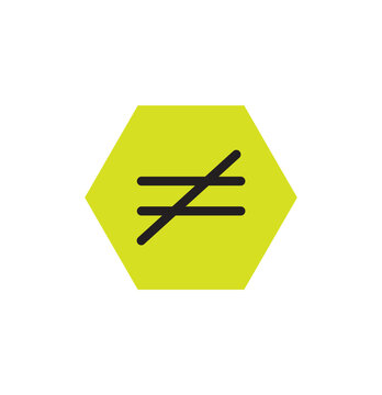 Not Equal icon design with white background stock illustration