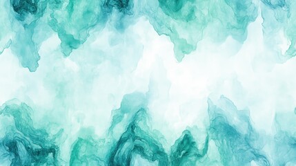 Naklejka premium Colorful seamless tie dye pattern featuring fantasy turquoise and mint aquarelle on a soft white backdrop perfect for unique wallpaper designs