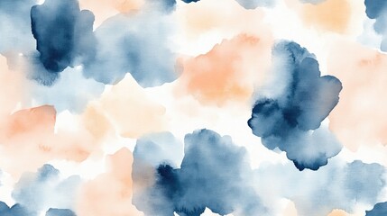 Abstract watercolor seamless pattern in soft hues ideal for artistic textiles or branding design