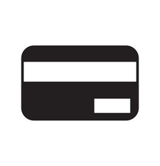 Print Credit card icon, simple flat design. Isolate on white background.