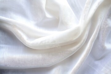 White silk fabric, elegant soft and smooth waves, abstract luxurious satin texture background