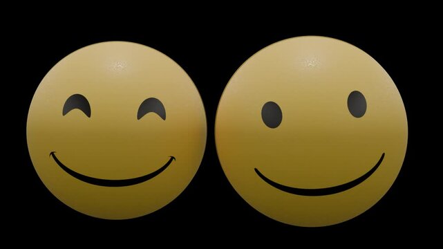 smiley ball  loop animation with alpha channel