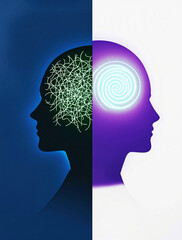 Obraz premium Duality of Human Consciousness: From Chaos to Clarity