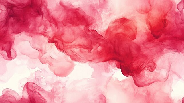 Seamless abstract watercolor pattern featuring red and grenadine volumetric smoke elements ideal for design and decoration purposes