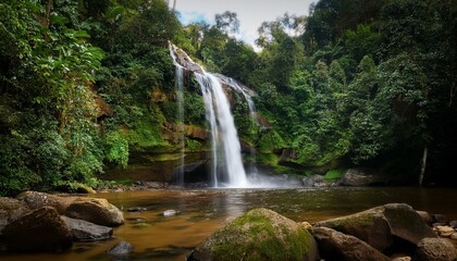 Obraz premium Ekom Falls: A Hidden Treasure Deep in Cameroon’s Verdant Rainforest