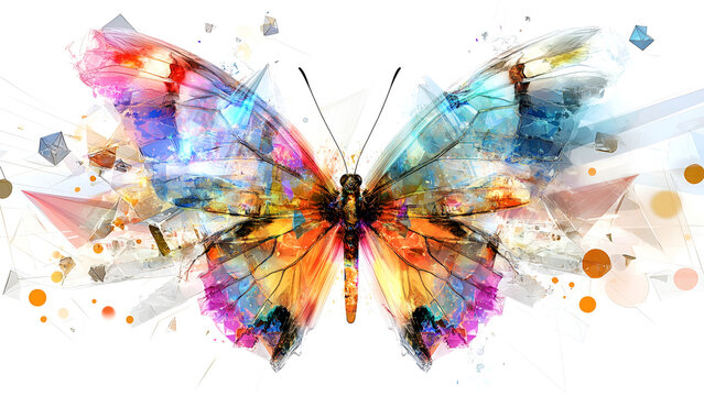 Vibrant butterflies abstract art presentation of nature's beauty in high-resolution viewpoint