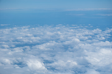 Naklejka premium Sky and cloud seen from window of airplane