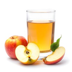 apple juice in a glass and fresh apples; healthy food
