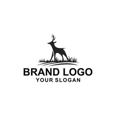 silhouette deer logo vector illustration