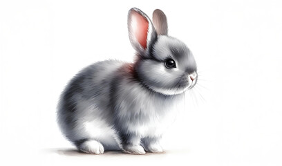 Obraz premium Watercolor rabbit Netherland breed on white background