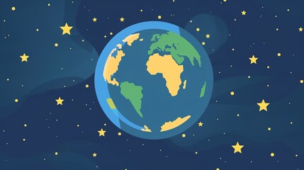 Star Earth Sky Blue Art Simplicity Starry