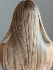 Naklejka premium Beautiful blond hair woman. Back of girl with Healthy hair.