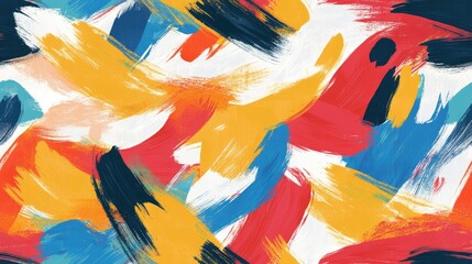 Vibrant seamless pattern featuring colorful brush strokes and textured painting for artistic wallpaper design
