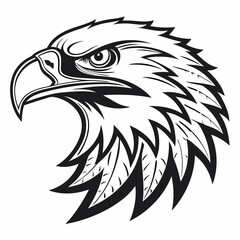 Obraz premium Majestic Bald Eagle Head Vector Illustration: Perfect for Wildlife Art, Logo Designs, and Patriotic Themes