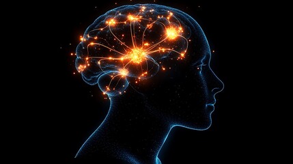Obraz premium Abstract digital art visualizing neuroscience and brain activity