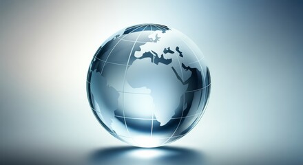 Fototapeta premium Earth Globe Glass Statue Figurine, Decorative Crystal Glass Decoration, Reflecting, Reflect Light, Sculpture Design