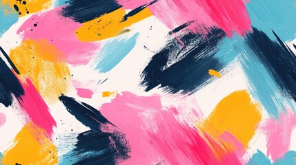 Obraz premium Seamless abstract pattern featuring vibrant oil and acrylic smears with pencil and pastel scribbles ideal for textile design and modern art projects
