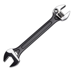 Obraz premium sleek adjustable wrench isolated on white background, showcasing its metallic finish and ergonomic design. Ideal for various mechanical tasks and tool collections