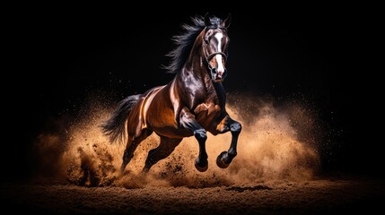 Dynamic Action of a Galloping Horse Silhouetted