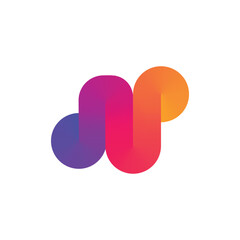 Stock gradient Letter N logo icon and brand identity design