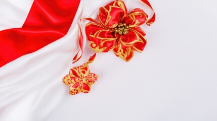 Festive Holiday Cheer: Christmas & New Year Backgrounds with Red Ribbons and Gifts