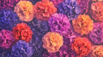 Vibrant Multicolored Paper Flowers in Various Shades for Decor