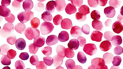 Seamless watercolor pattern of vibrant red violet hand drawn stains on a clean white background ideal for artistic designs and text inscriptions