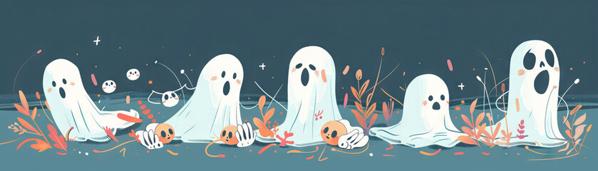 Obraz premium Ghosts are the specters of unfulfilled dreams: Depict ghostly figures surrounded by the remnants of their unrealized aspirations, symbolizing the haunting presence of unfulfilled dreams