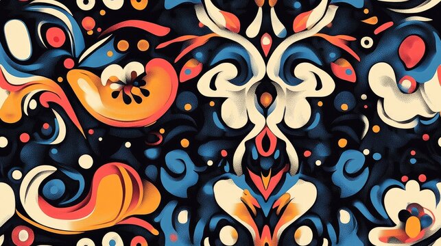 Cool abstract pattern featuring vibrant colors and unique shapes ideal for fabric design and modern wallpapers