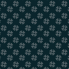 Flowers pattern doodle shapes motif continuous blue background. Modern floral fabric design textile swatch ladies dress, men's shirt all over print block.