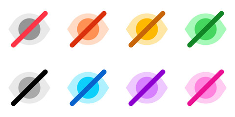 Editable vector hide password eye visual impairment icon. Part of a big icon set family. Perfect for web and app interfaces, presentations, infographics, etc