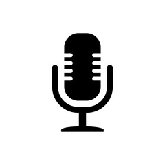Microphone Icon. microphone sign. Karaoke mic. Podcast microphone symbol isolated on transparent background, microphone PNG
