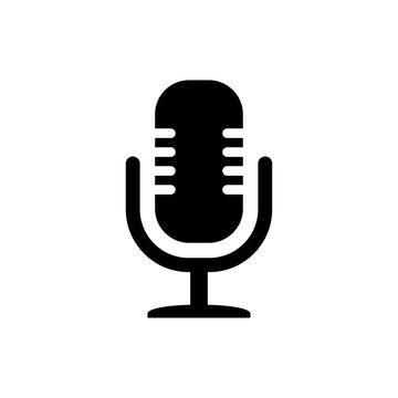 Microphone Icon. microphone sign. Karaoke mic. Podcast microphone symbol isolated on transparent background, microphone PNG